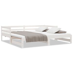 vidaXL Pull-out Day Bed without Mattress White 80x200 cm