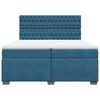 vidaXL Box Spring Bed with Mattress Blue 200x200 cm Velvet