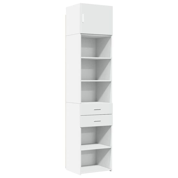 vidaXL Slim Storage Cabinet White 50x42.5x225 cm Engineered Wood
