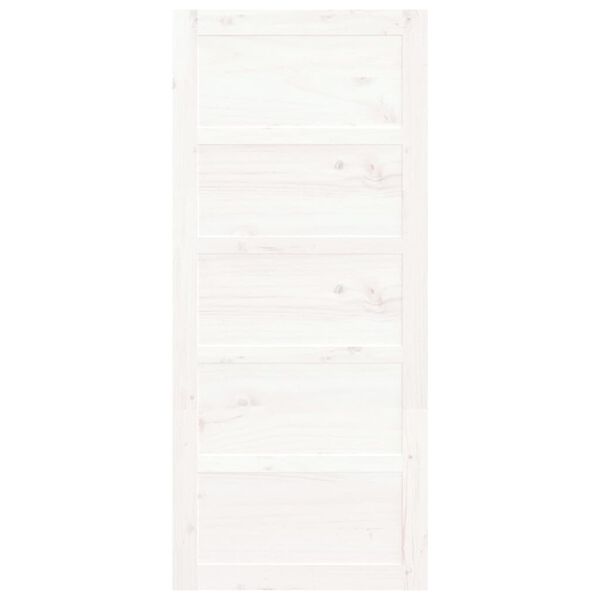 vidaXL Barn Door White 90x1.8x204.5 cm Solid Wood Pine