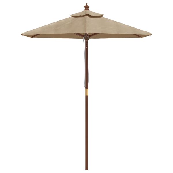 vidaXL Garden Parasol with Wooden Pole Taupe 196x231 cm