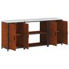 vidaXL Kitchen Storage Set with Shelf 3 pcs Rusty Weathering Steel
