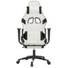 vidaXL Gaming Chair with Footrest White and Black Faux Leather