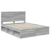 vidaXL Bed Frame Grey Sonoma 150 x 200 cm Solid Pine Wood