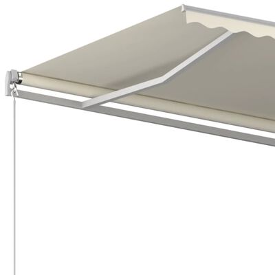 vidaXL Automatic Retractable Awning with Posts 4.5x3 m Cream