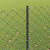 vidaXL Fence with Post Grey 1.6 x 10 m Steel and PVC