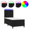 vidaXL Box Spring Bed with Mattress&LED Black 80x200 cm Velvet