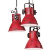 vidaXL Hanging Lamp 25 W Distressed Red 30x30x100 cm E27