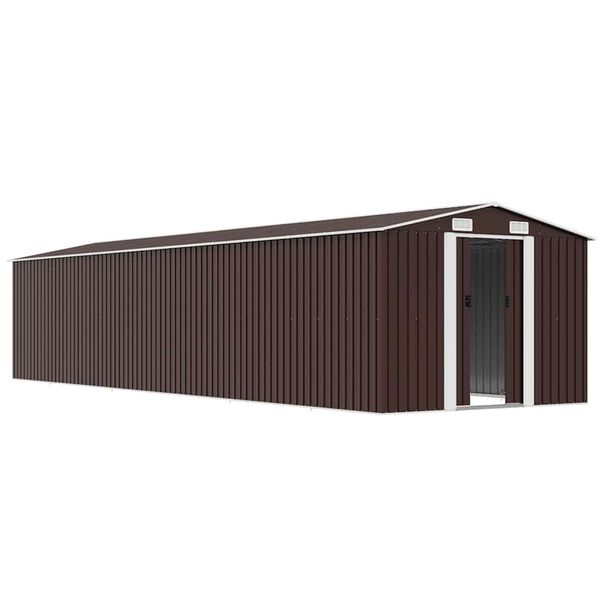 vidaXL Garden Shed Brown 257x779x181 cm Galvanised steel