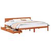 vidaXL Bed Frame with Headboard Wax Brown 180 x 200 cm Solid Pine Wood