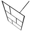 vidaXL Walk-in Shower Wall with Tempered Glass Black 90x195 cm