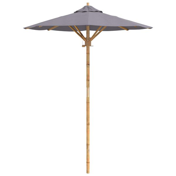 vidaXL Garden Parasol Dark Grey &Oslash; 150 x 210 cm Bamboo
