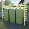 vidaXL Triple Bin Shed Green 210x80x150 cm Impregnated Pinewood