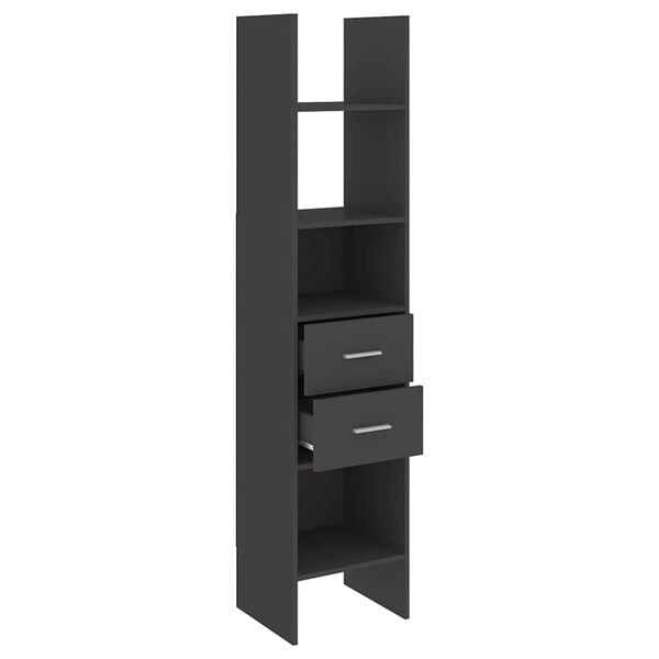 vidaXL Book Cabinet Grey 40x35x180 cm Engineered Wood