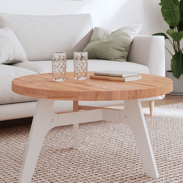 vidaXL Table Top &Oslash;80x4 cm Round Solid Wood Beech