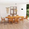 vidaXL 9 Piece Garden Dining Set Solid Teak Wood