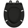 vidaXL Toilet Seat Black 47 x 37 x 4 cm Duroplast