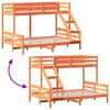vidaXL Bunk Bed without Mattress 80x200/140x200 cm Wax Brown Solid Wood