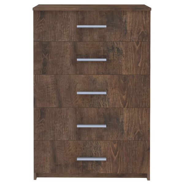 vidaXL Chest of Drawers Smoked Oak 71x35x108 cm Engineered Wood
