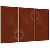 vidaXL Garden Wall Decorations 3 pcs 105x55 cm Corten Steel Sun Design
