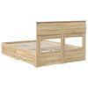 vidaXL Bed Frame with Drawer Sonoma Oak 140 x 190 cm Engineered Wood