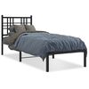 vidaXL Metal Bed Frame without Mattress with Headboard Black 80x200cm