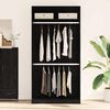 vidaXL Wardrobe with Shelf Black Oak 100 x 50 x 200 cm Engineered Wood