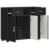 vidaXL Wooden Cabinet Black 88.5 x 30.5 x 73 cm Engineered Wood