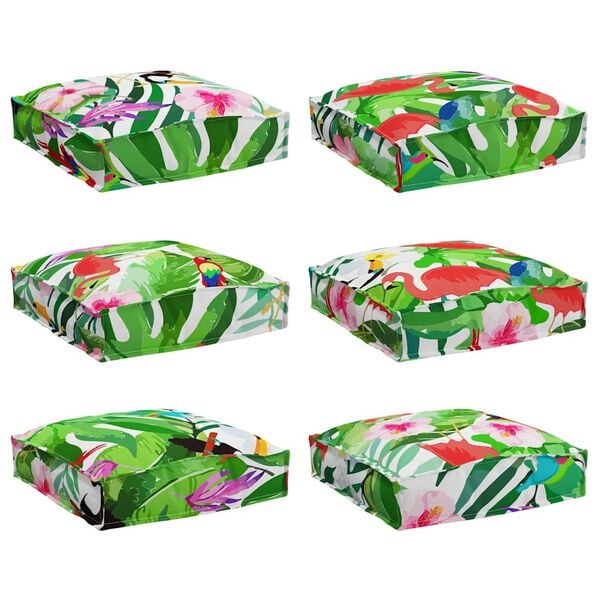 vidaXL Cushion Floral 6 pcs Multicolour 40 x 40 x 8 cm Oxford Fabric