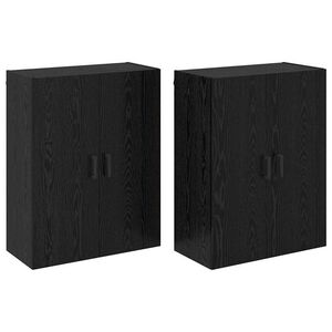 vidaXL Wall-Mounted Cabinet 2 pcs Black Oak 69.5 x 34 x 90 cm