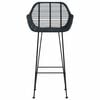 vidaXL Bar Chair 2 pcs Black 55 x 52 x 105 cm Rattan and Iron