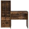 vidaXL Desk with Drawer 2 pcs Smoked Oak