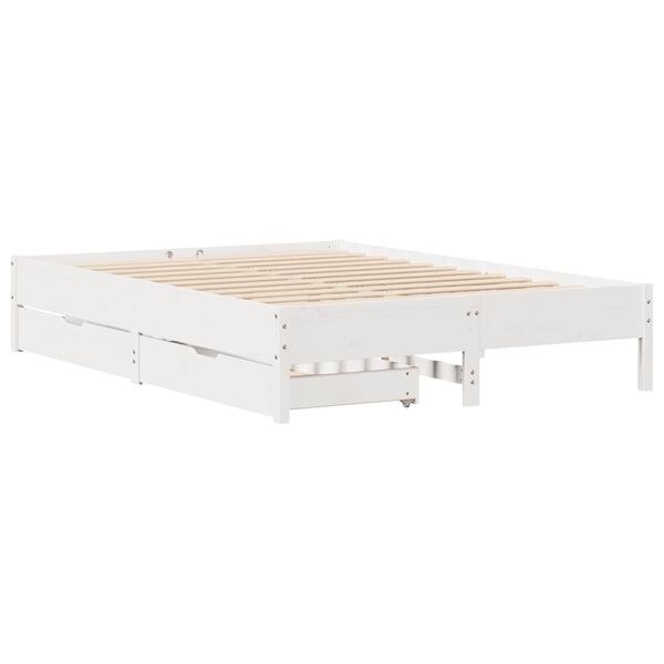 vidaXL Bed Frame without Mattress White 140x200 cm Solid Wood Pine