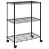 vidaXL 3-Tier Storage Rack with Wheels 60x35x81 cm Black 150 kg