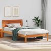 vidaXL Bed Frame with Headboard Wax Brown 90 x 200 cm Solid Pine Wood