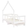 vidaXL Kids Bed Frame with Drawers White 70x140 cm Solid Wood Pine