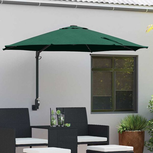 vidaXL Garden Parasol Green 248 x 248 x 148 cm Polyester and Steel