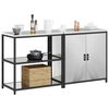 vidaXL Kitchen Storage Set with Shelf with Storage 2 pcs Silver Steel