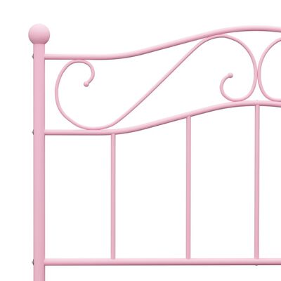 vidaXL Bed Frame Pink Metal 90x200 cm