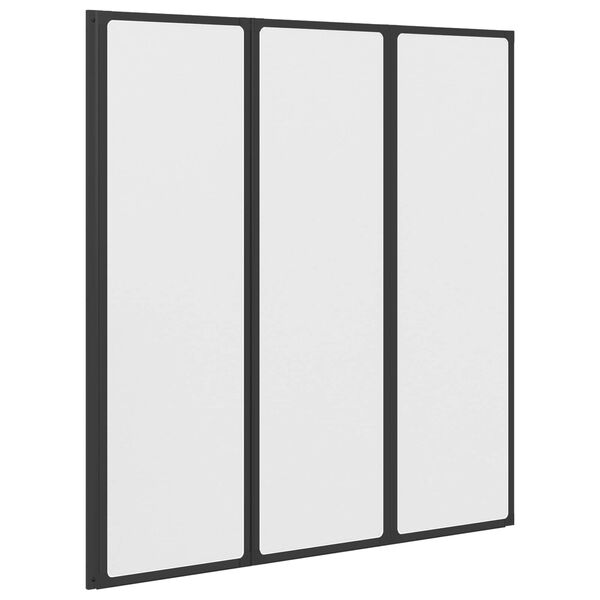 vidaXL Shower Screen Folding Black 132 x 2 x 140 cm Aluminium and PP