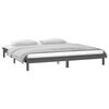 vidaXL LED Bed Frame without Mattress Grey 200x200 cm Solid Wood