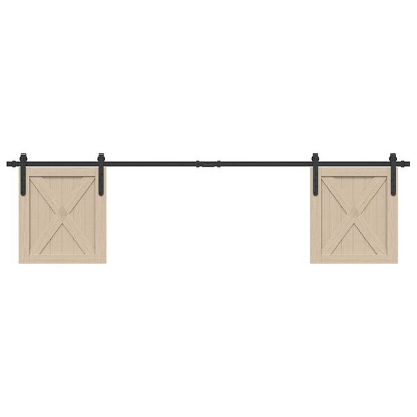 vidaXL&nbsp;Sliding Cabinet Door Kit 200 cm Carbon Steel