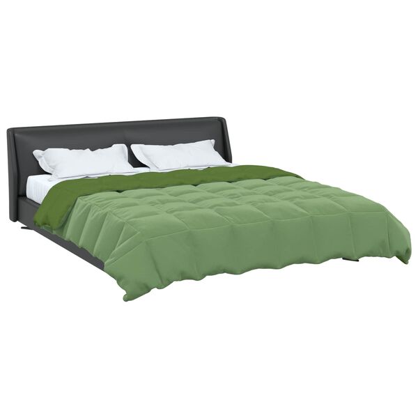 vidaXL Summer Duvet Quilted Green 200 x 200 cm Microfiber