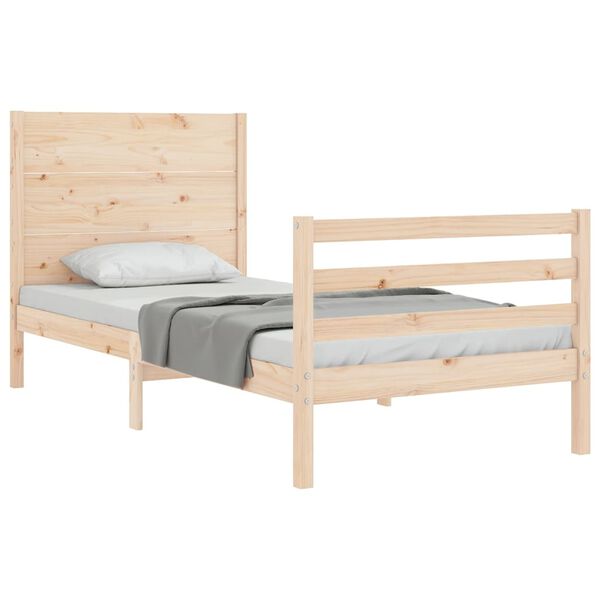 vidaXL Bed Frame without Mattress Single Solid Wood