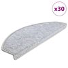 vidaXL Stair Mats 30 pcs 65x24x4 cm Light Grey Half Round Large