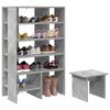 vidaXL Shoe Cabinet with Shelf 2 pcs Concrete Grey Engineered Wood