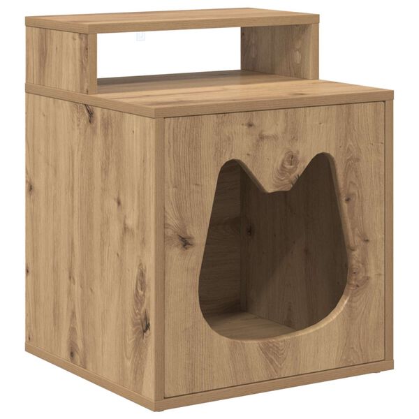 vidaXL Cat House Artisian Oak 42.5 x 40 x 53.5 cm Engineered Wood