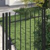 vidaXL Fence Gate Single Door with Arched Top Steel 1x2 m Black