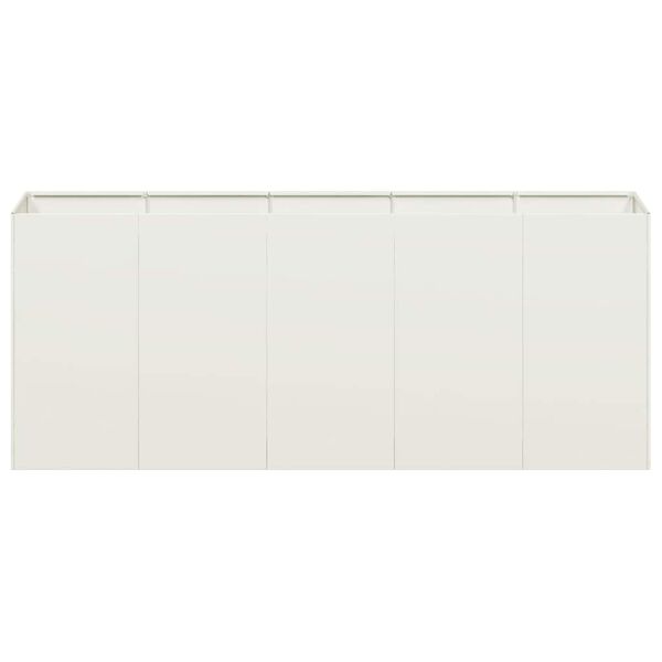 vidaXL Planter White 200x40x80 cm Cold-rolled Steel