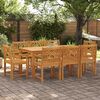 vidaXL Garden Dining Set 9 pcs Brown Solid Acacia Wood